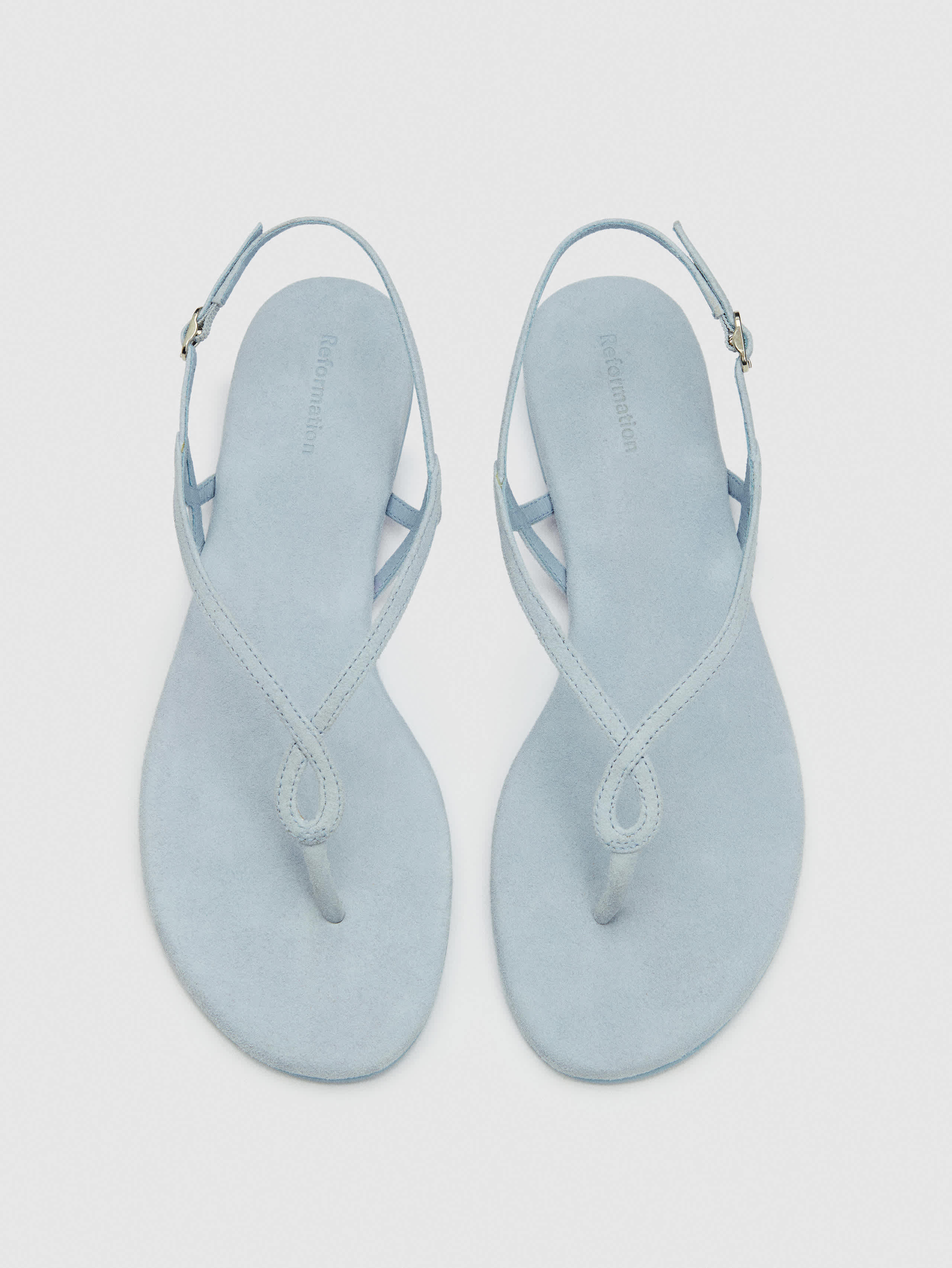 Reformation Luna Flat Sandal Blue 6 | Reformation (Global)