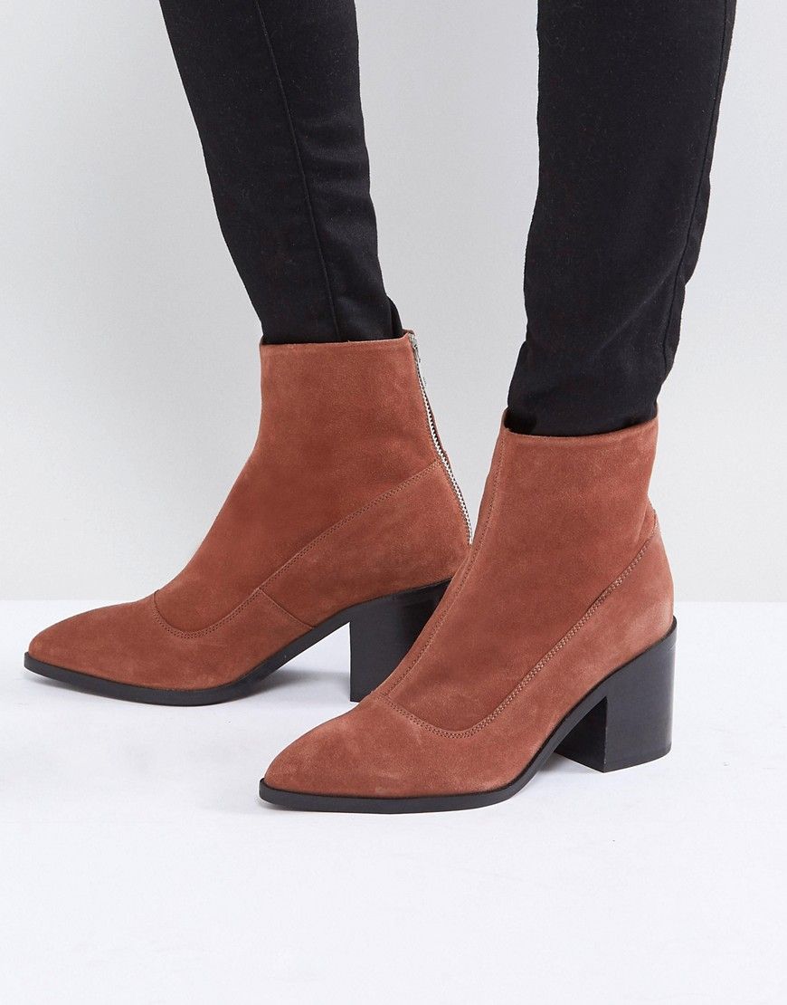 ASOS ROXANNA Suede Pointed Ankle Boots - Rust suede | ASOS UK