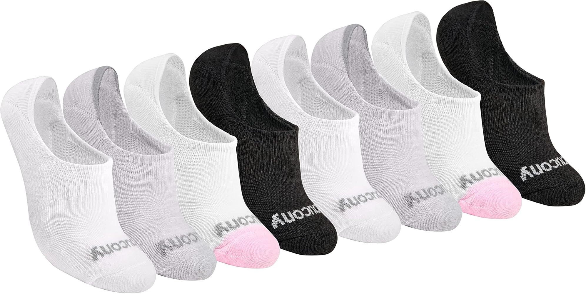 Saucony Women's No Show Cushioned Invisible Liner Socks, Available in S-L (8, 16 Pairs) | Amazon (US)