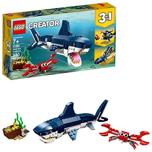 LEGO Creator 3in1 Deep Sea Creatures 31088 Shark, Crab, Squid or Angler Fish Sea Animal Toys, Fig... | Amazon (US)