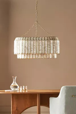 Madelyn Capiz Oval Faceted Chandelier | Anthropologie (US)