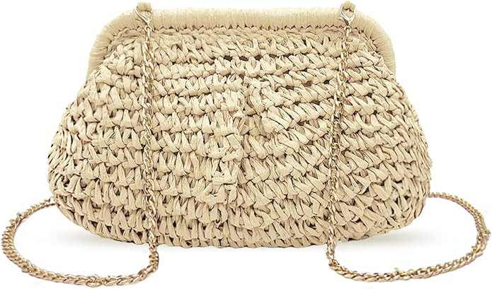 Straw Clutch Purses for Women Crossbody Vacation Handbags Woven Boho Pouch Bags Summer Beach Even... | Amazon (US)