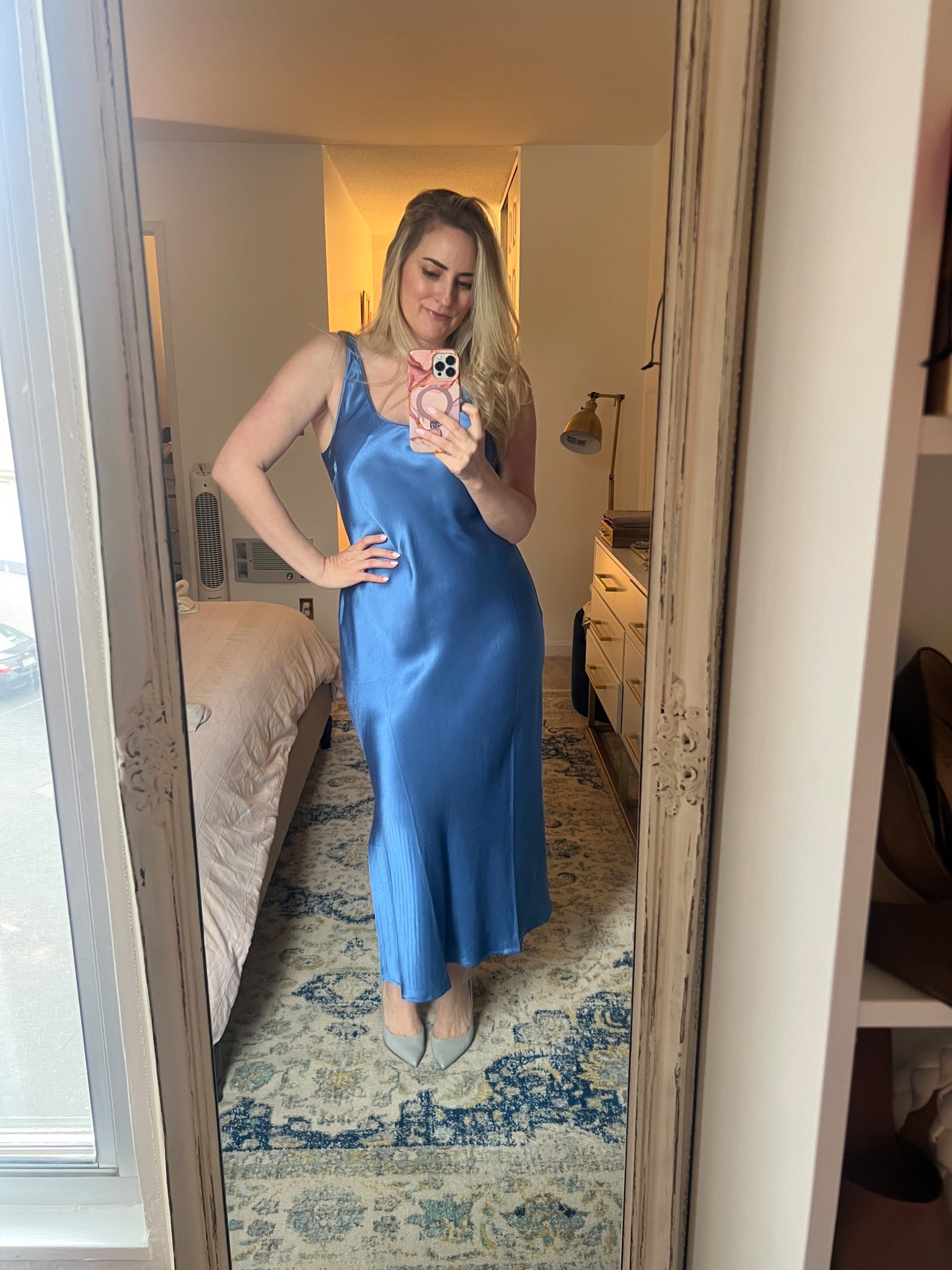 Slip dress | spring slip dress | blue casual slip dress | spring style | everyday casual 