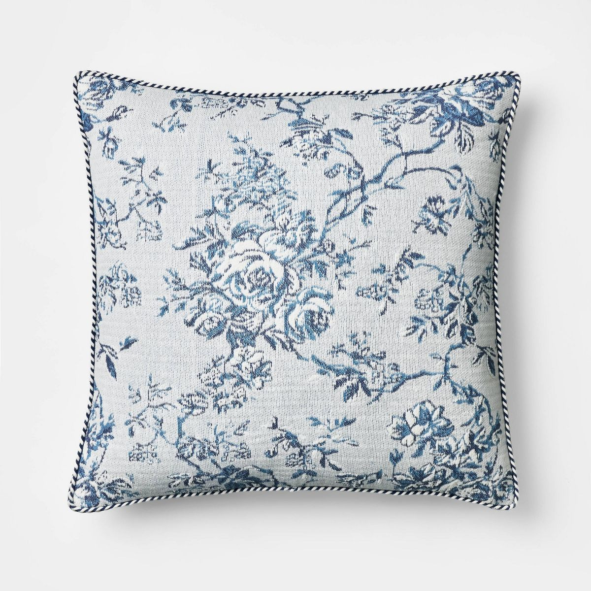 Oversized Square Floral Jacquard Pillow Blue - Threshold™ designed with Studio McGee | Target