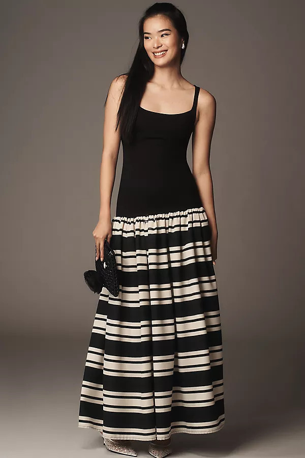 Zona Sleeveless Square-Neck Midi Dress | Anthropologie (US)