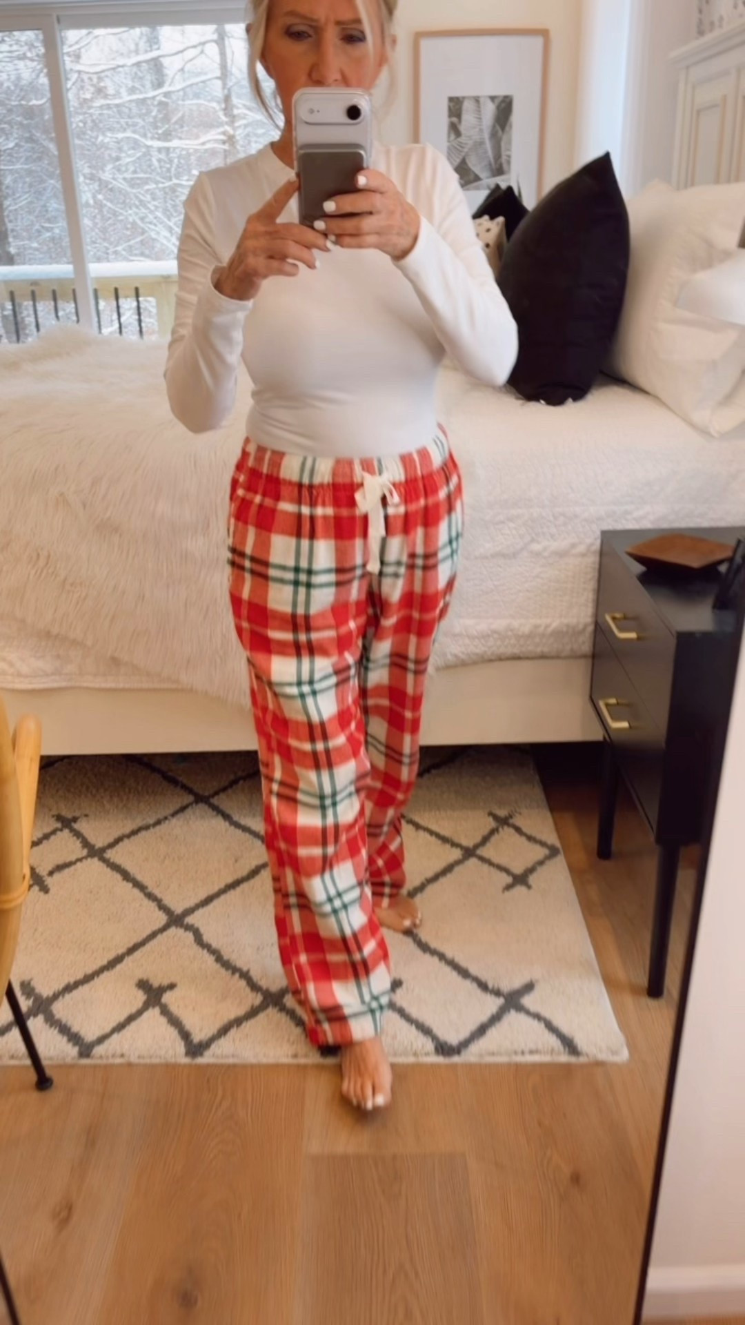 Plaid Flannel PJ pants and white tee So warm and cozy  

#LTKSaleAlert #LTKHoliday #LTKFindsUnder50