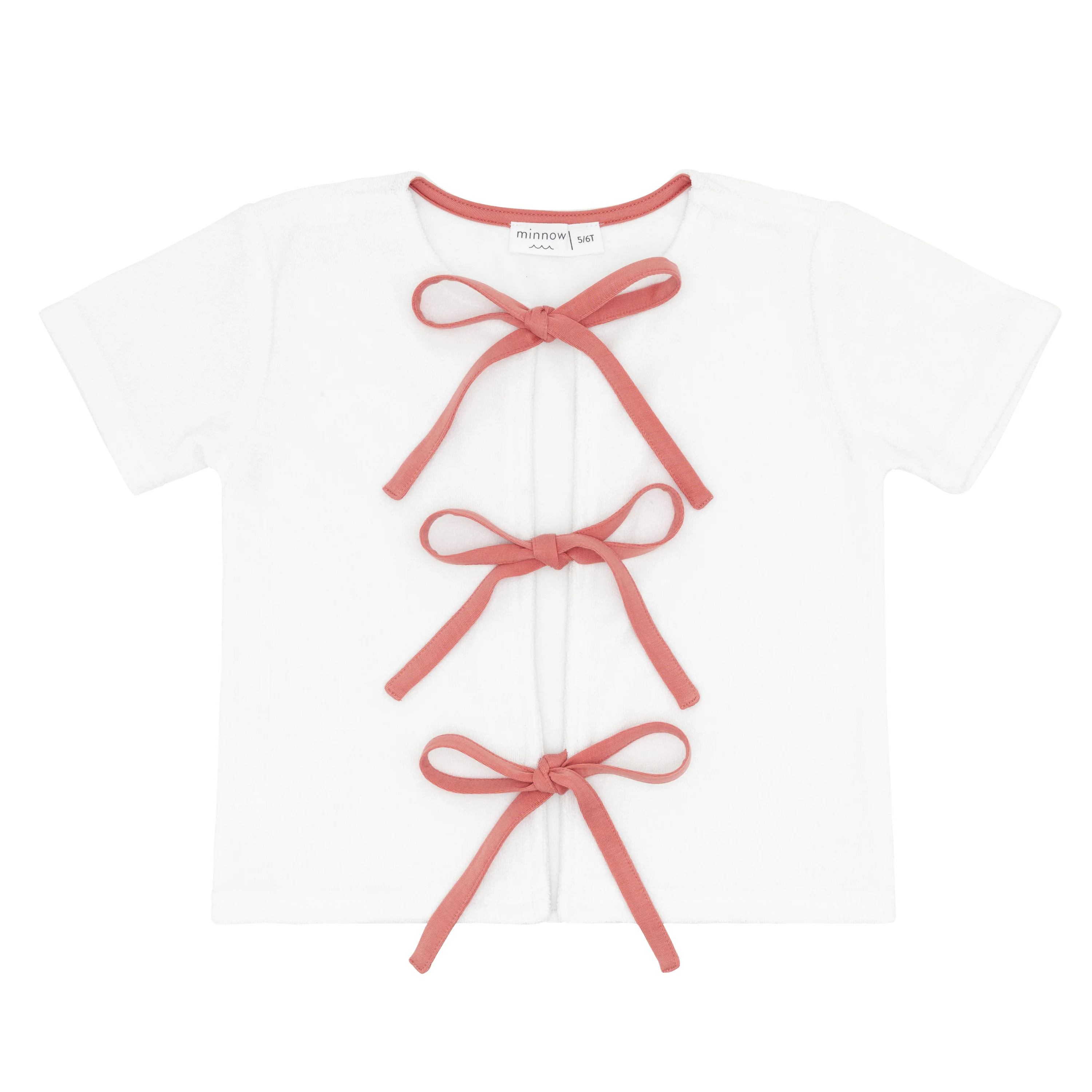 girls white and east end red french terry coverup top | minnow swim | minnow