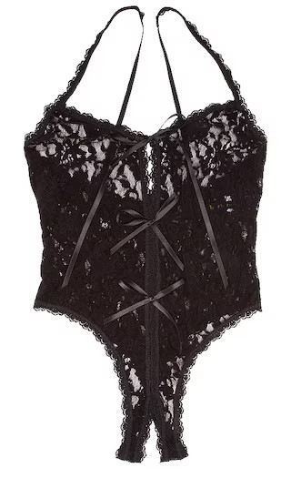 Lace Open Bodysuit in Black | Revolve Clothing (Global)