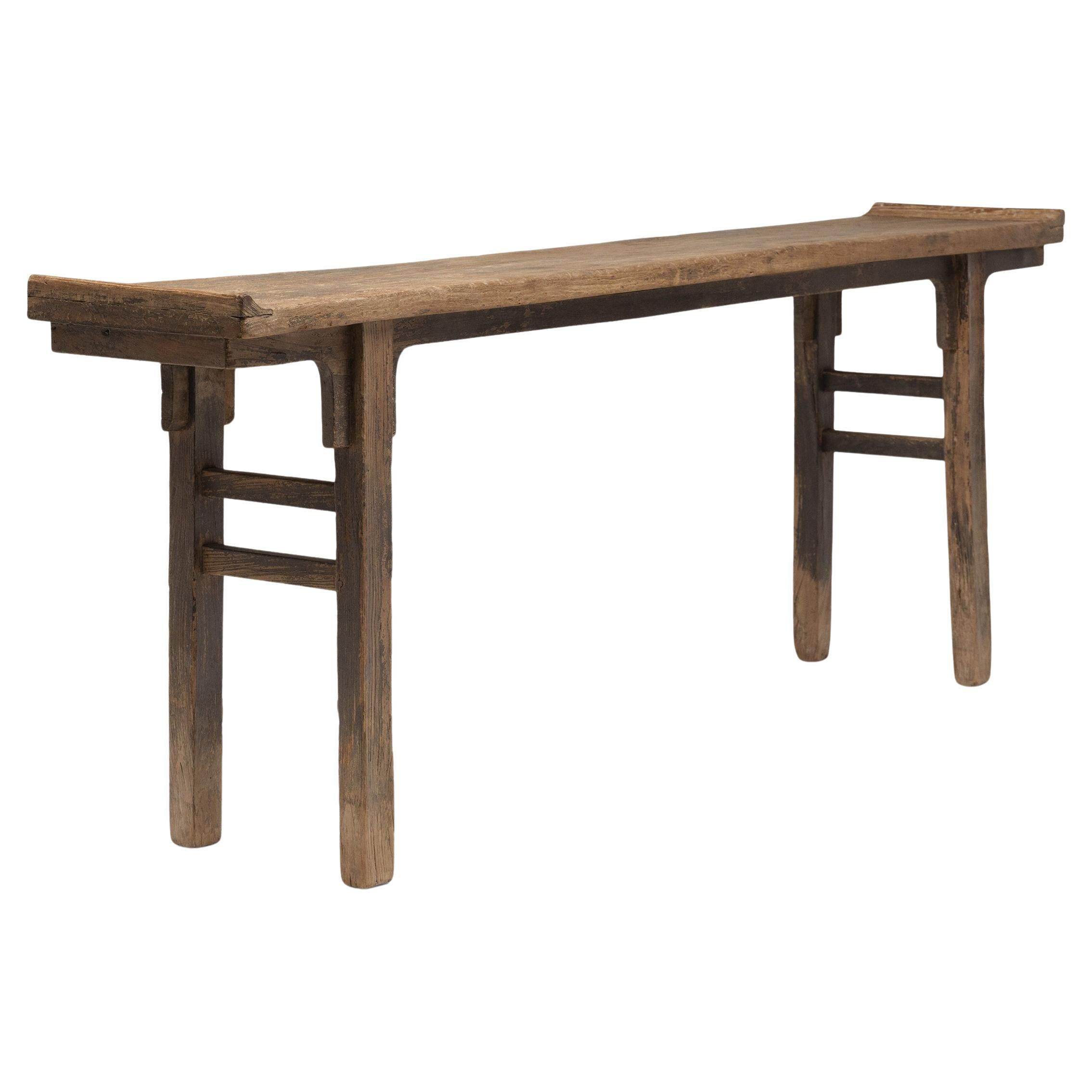 Chinese Flanked Elm Altar Table, c. 1850 | 1stDibs