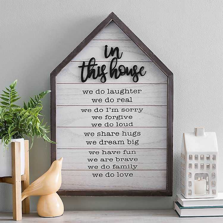 In This House Rules Wooden Plaque | Kirkland's Home