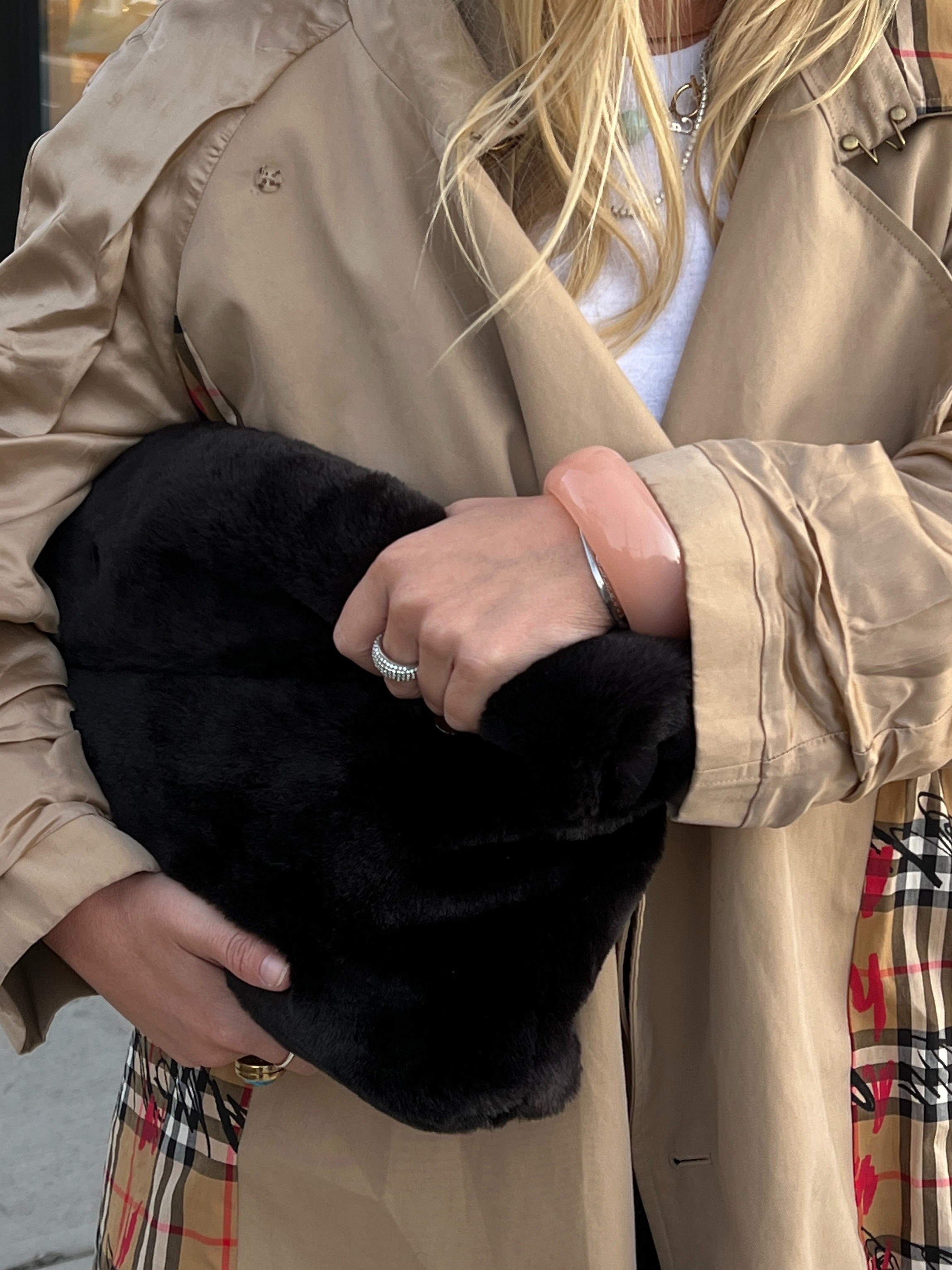 Fur clutches are a winter staple 
 