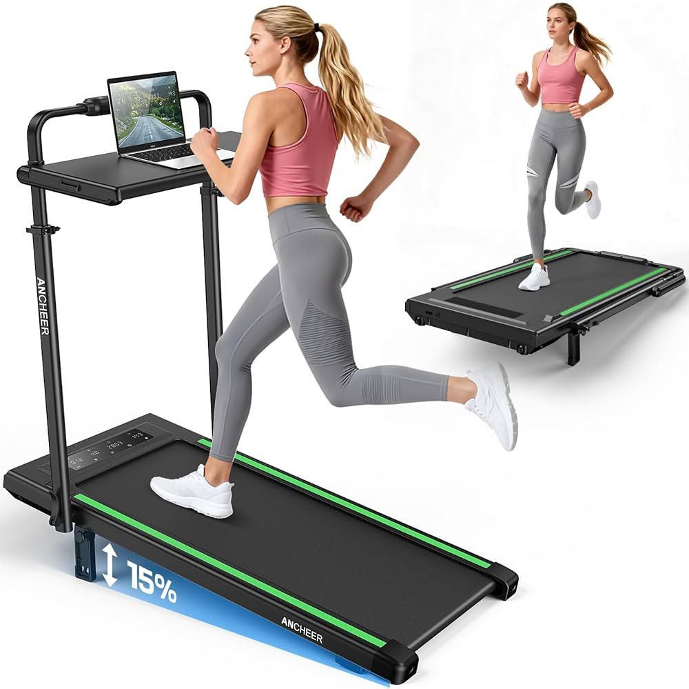 ANCHEER 12%/15% Incline Treadmill 3.5HP Walking Pad Folding Under Desk Treadmills with Hand bar, ... | Amazon (US)