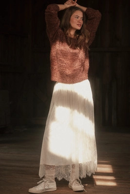 By Anthropologie Long-Sleeve Boatneck Tinsel Sweater | Anthropologie (US)