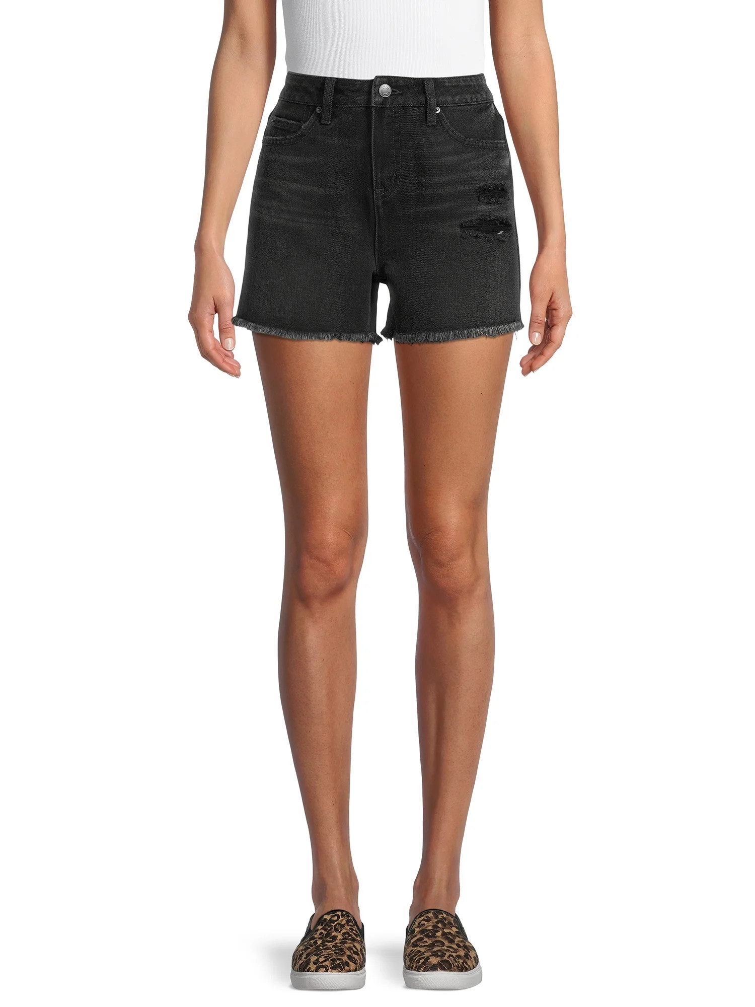 Time and Tru Women's High Rise Denim Shorts | Walmart (US)