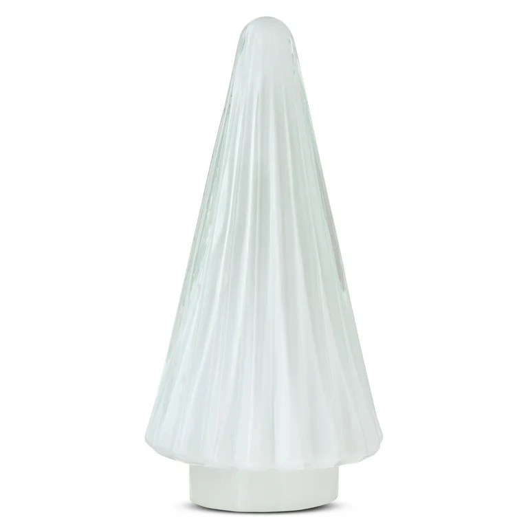 Glass Christmas Tree Tabletop Decoration, White, 7", by Holiday Time | Walmart (US)