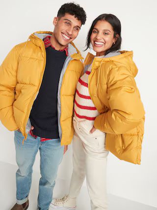 Frost-Free Water-Resistant Gender-Neutral Hooded Puffer Jacket for Adults | Old Navy (US)
