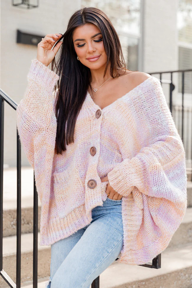 All I Could Ask For Multicolored Oversized Cardigan | Pink Lily