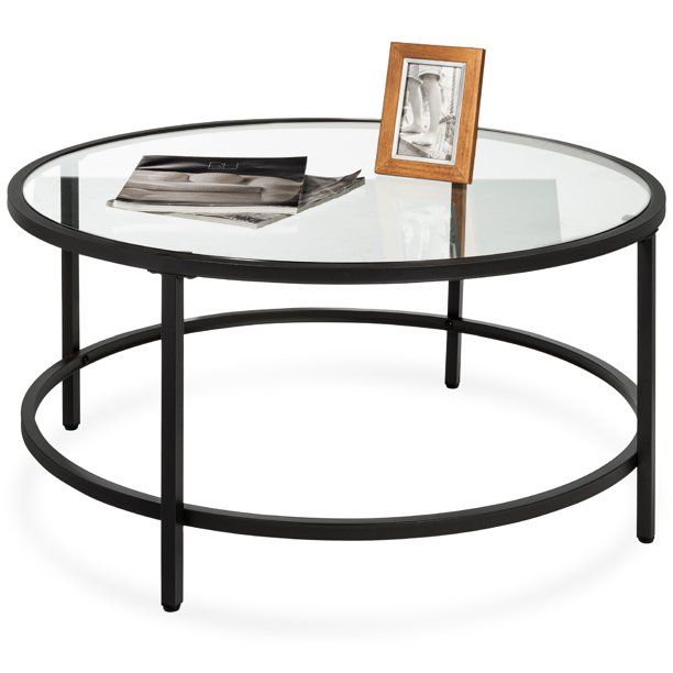 Best Choice Products 36in Round Tempered Glass Coffee Table for Home, Living Room, Dining Room - ... | Walmart (US)