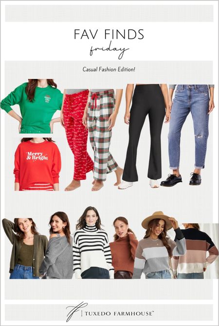 A casual fashion edition for Fav Finds Friday. 

Christmas pjs, holiday pajamas, jeans, sweaters, leggings, fall fashion

#LTKSeasonal #LTKHoliday #LTKfindsunder50