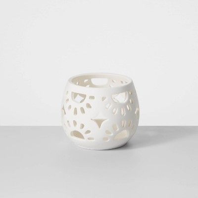 3" Mini Ceramic Tea Light Outdoor Lantern White - Opalhouse™ | Target