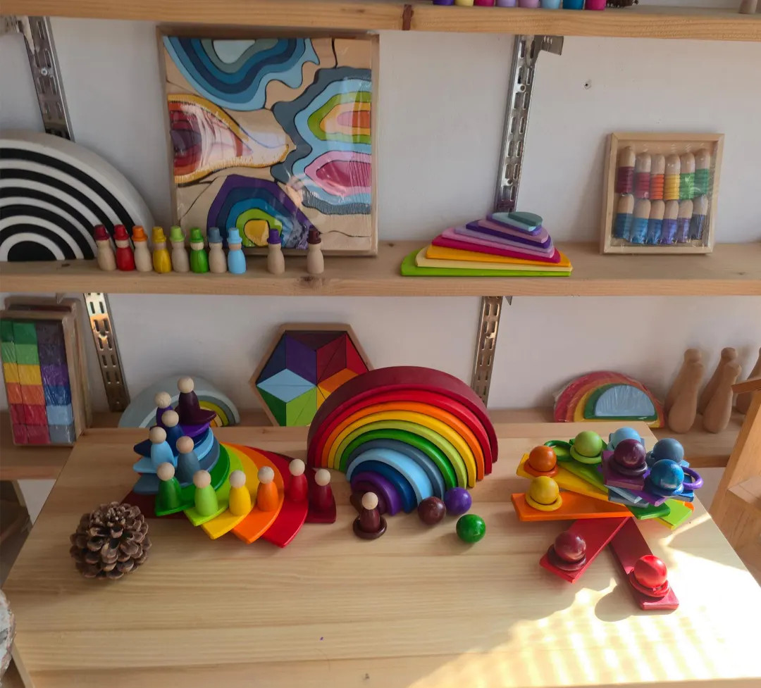 Wooden Rainbow Stacker | Grimms Style Rainbow | Montessori Wooden Toy | Waldorf Toy | Wooden Toy ... | Etsy (US)