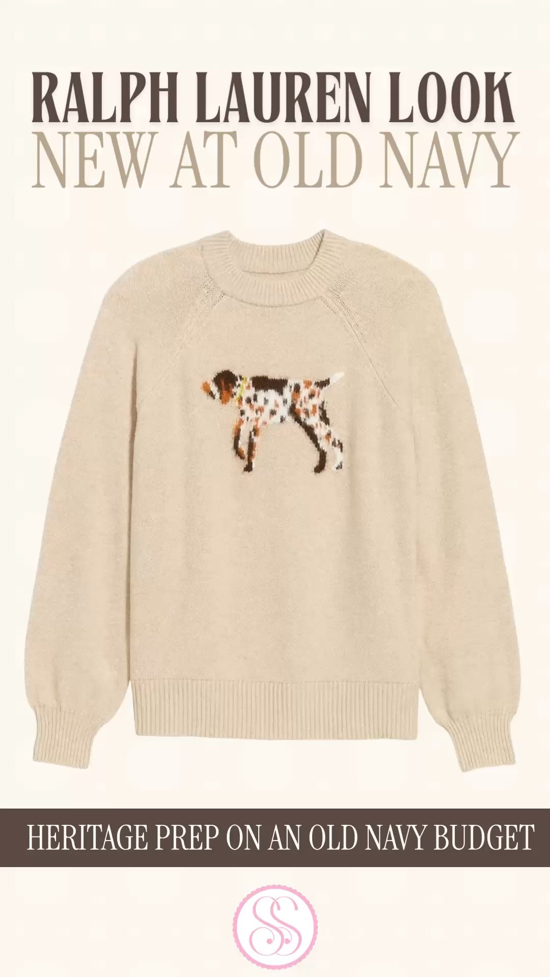 RALPH LAUREN LOOK, NEW AT OLD NAVY 👀

Old Navy has entered the heritage prep chat, y’all. This new dog sweater is giving that Ralph Lauren countryside look at an Old Navy price, and it’s an extra 20% off at checkout today.

Another dog sweater? When it’s this cute, yes. If you love Ralph Lauren’s classic preppy style and Anthropologie’s playful animal motif sweaters, you’re going to want to see this one. The oatmeal knit and little dog give it that heritage look that goes so well with plaid, corduroy and dark denim for fall.

It’s a cotton blend with 53% cotton, an oversized fit and a classic crew neckline. Such a cute option for casual fall outfits, preppy teacher outfits and weekends when you want a sweater with a little personality. It also comes in regular, tall and petite sizing.

Old Navy just released a bunch of new arrivals, and I’ve linked more of those here, too.

Old Navy dog sweater, women’s dog motif sweater, Ralph Lauren look for less, Ralph Lauren inspired sweater, Anthropologie inspired style, animal motif sweater, heritage prep style, preppy fall outfits, fall style women, oversized cotton blend sweater, oatmeal crewneck sweater, country club style, New England fall outfits, affordable fall sweaters, Old Navy new arrivals, Old Navy fall fashion, gifts for dog lovers

#LTKStyleTip #MotifSweater #RalphLauren #AnthroStyle #PreppyStyle #HeritagePrep #OldNavyFinds #DogSweater #LookForLess

#LTKSeasonal #LTKSaleAlert #LTKootd