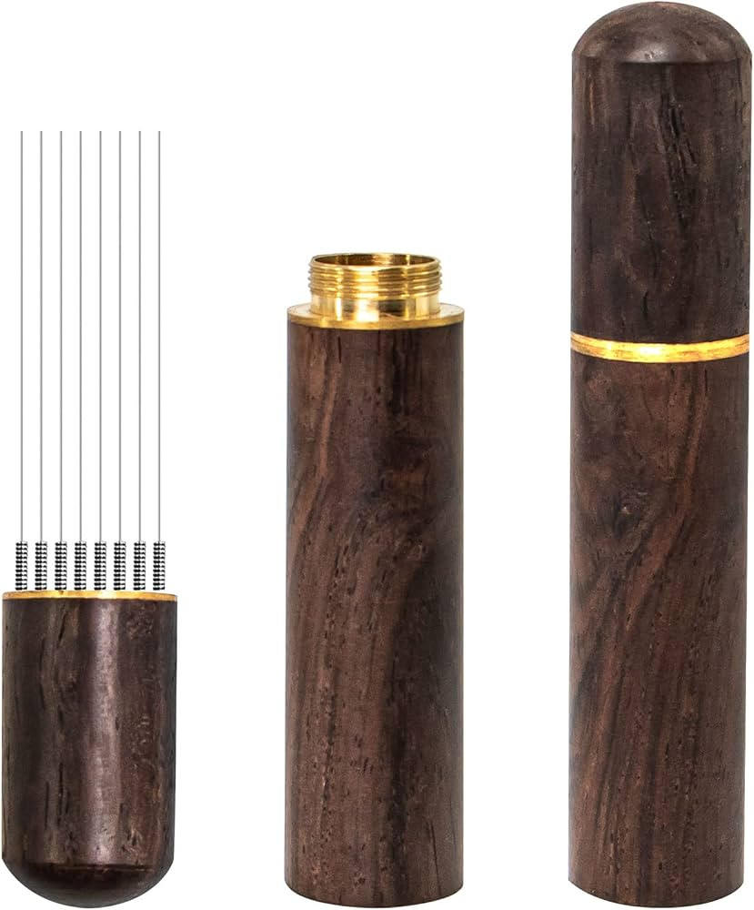 Espresso Coffee Stirrer 8 Needles 0.4mm Espresso Distribution Tools, Natural Wood Handle and Stan... | Amazon (US)