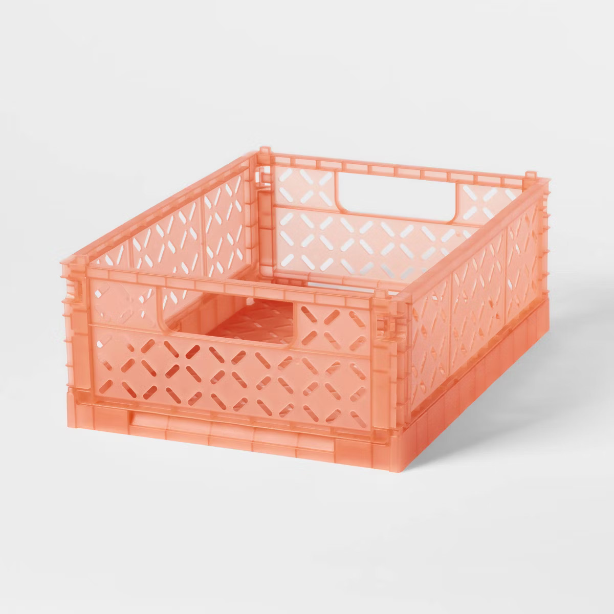 Rectangular Plastic Foldable Medium Crate Orange - Brightroom™ | Target