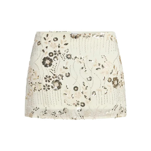 No Boundaries Sequin Embellished Mini Skirt, Women's XXS-XXL | Walmart (US)