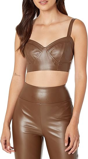 The Drop Women's Lewis Vegan Leather Bralette | Amazon (US)