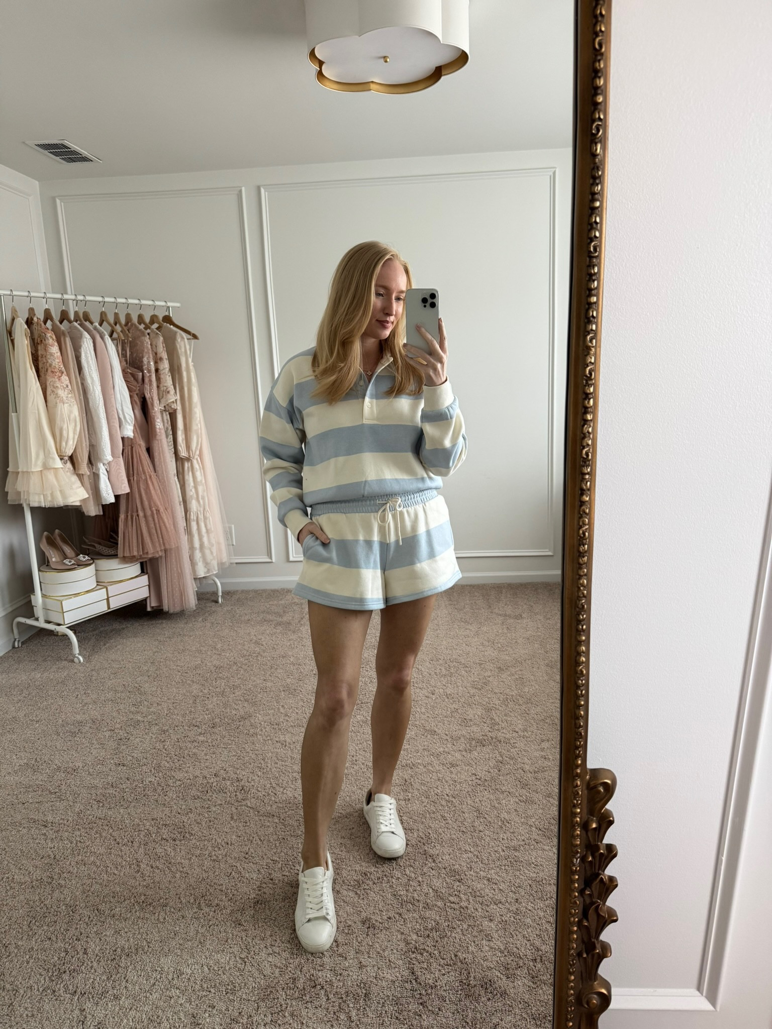 This cute blue and white outfit would be a perfect spring break travel outfit! Wearing size small in the top and size medium in the shorts. Travel outfits // comfortable outfits // every day outfits // spring outfits // vacation outfits 

#LTKFindsUnder50 #LTKSeasonal #LTKTravel