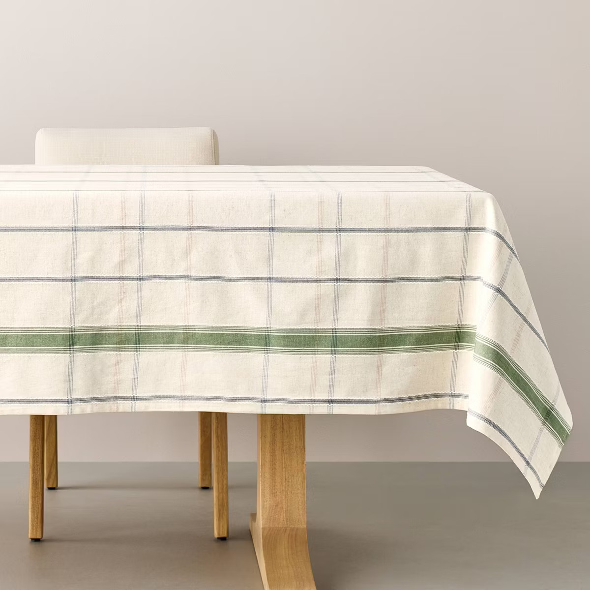 60"x84" Plaid Tablecloth Cream/Green - Hearth & Hand™ with Magnolia | Target