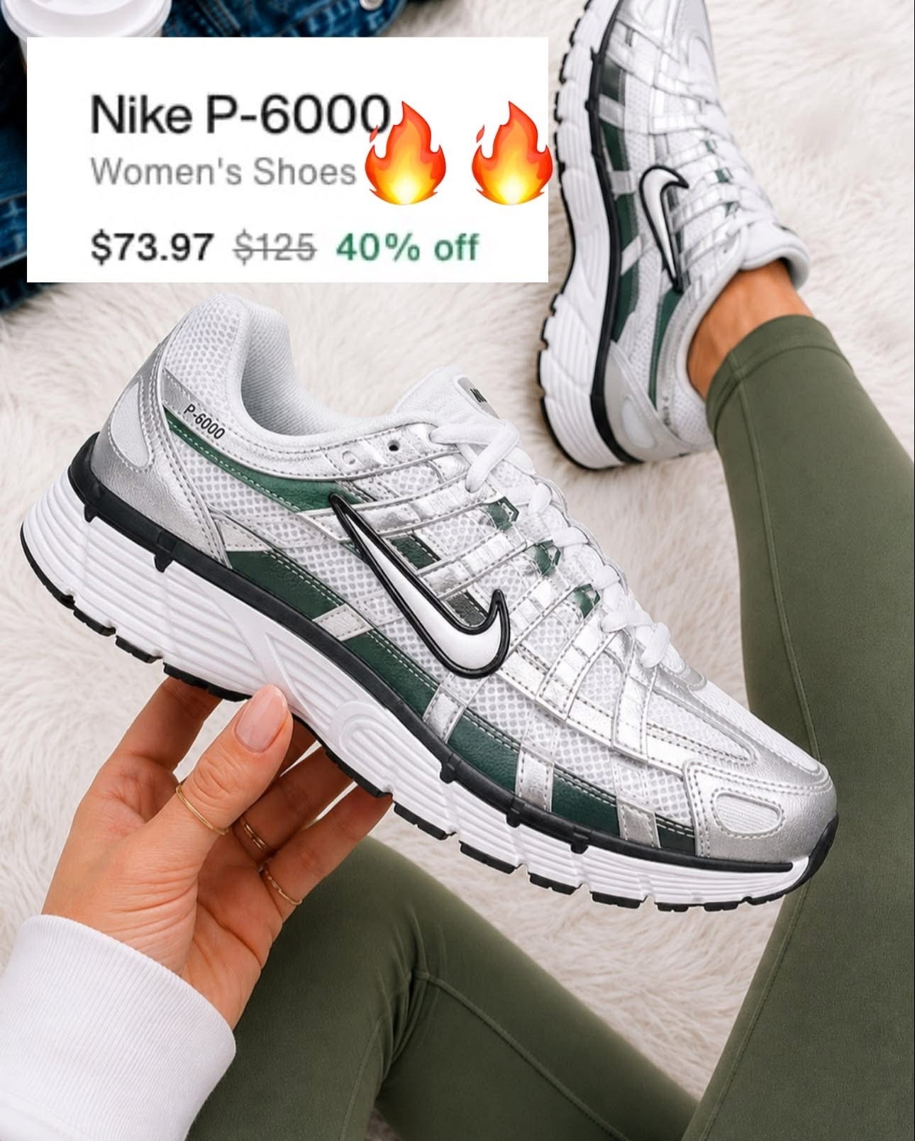 🚨 40% OFF NIKE P-6000s! 🚨

You guys—that’s OVER $50 OFF right now! 🤯 Sizes are already selling out, so do not wait on these!

The P-6000 is such a good everyday sneaker going into fall. Throw them on with leggings and scrunched socks, and you’re ready to go! The foam cushioning makes them unbelievably comfortable—and the five-star reviews speak for themselves. 🙌🏼

Nike keeps releasing more colors because everyone LOVES this style, so at 40% off, these are an instant add-to-cart! 🛒🔥

Comment ADD TO CART and I’ll send you the link to snag them before your size is gone!

#LTKgrwm #LTKmomlife