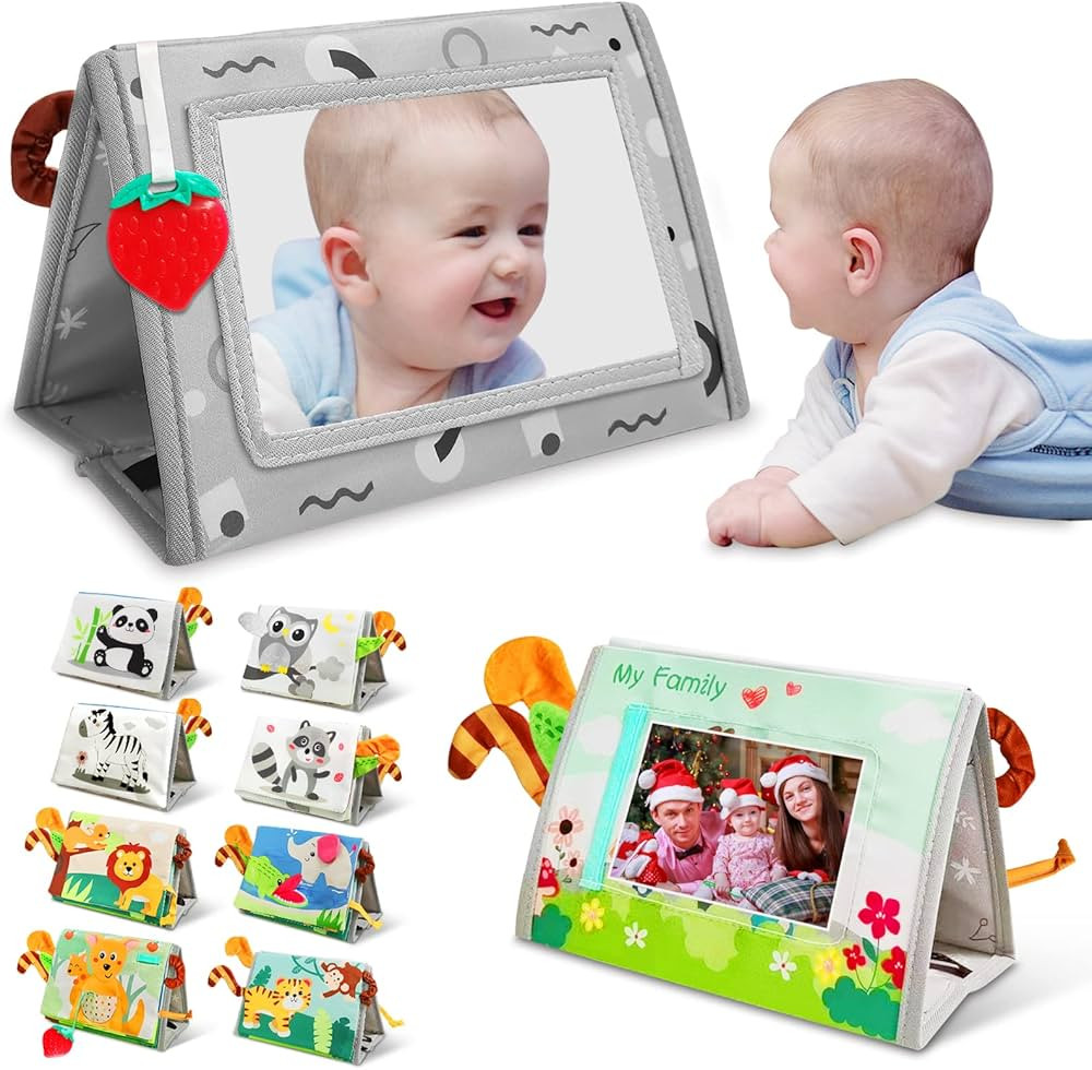 Tummy Time Baby Toys 0-3-6-12 Months Old,Newborn,Infant Mirror Brain Development Visual Stimulati... | Amazon (US)