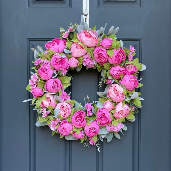 BESTSELLER Spring Peony Wreath  Front Door Decor  Pink Peony | Etsy | Etsy (US)