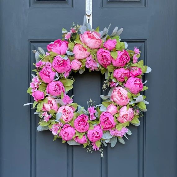 BESTSELLER Spring Peony Wreath  Front Door Decor  Pink Peony | Etsy | Etsy (US)
