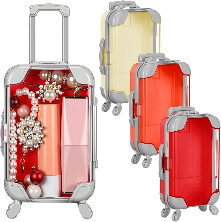Honeydak 3 Pcs Mini Plastic Suitcase Clear False Eyelashes Tray for Jewelry Hairpins(Warm Color,4... | Amazon (US)