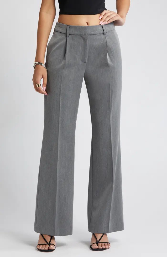 Pleated Mid Rise Stretch Twill Trousers | Nordstrom