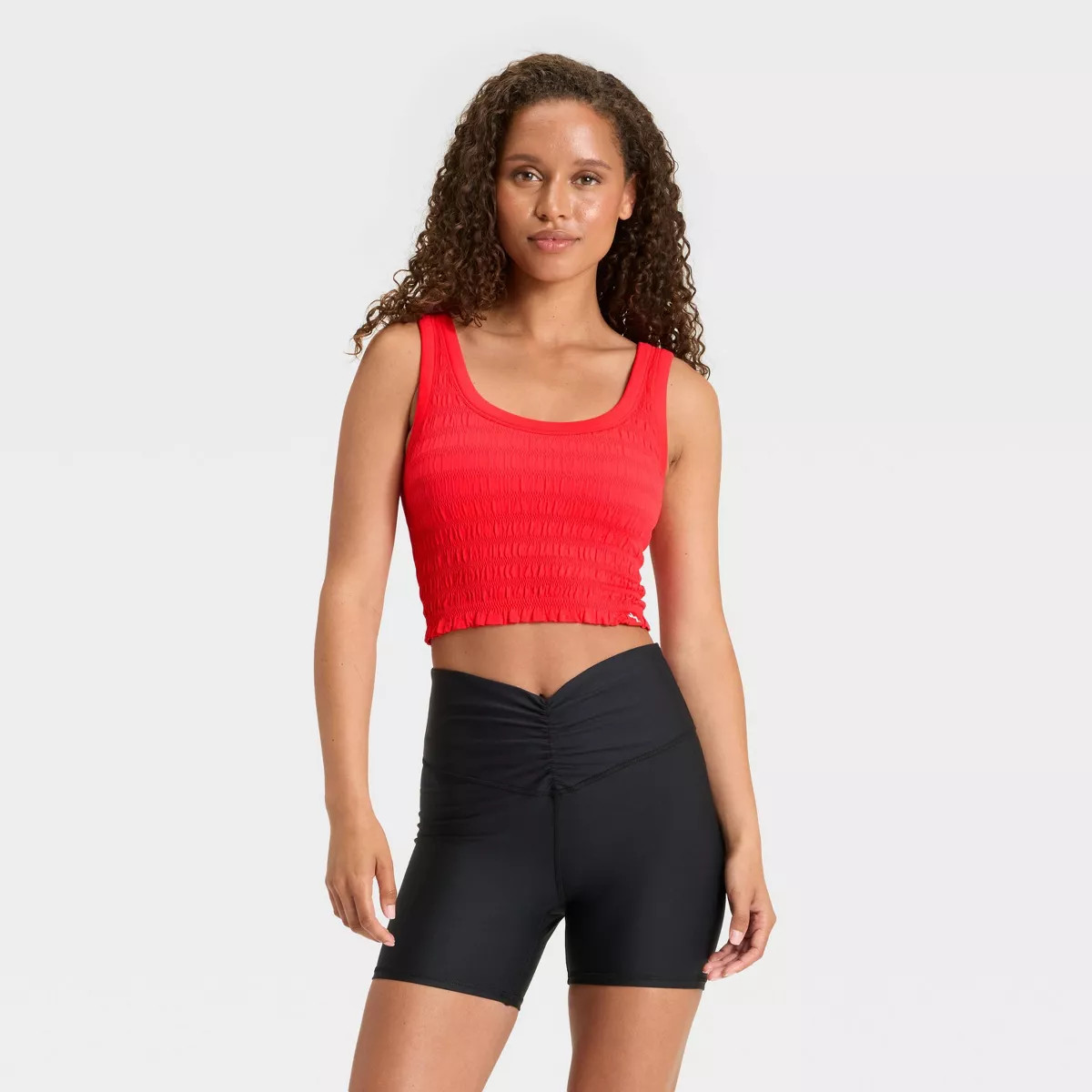 Women's Smocked Support Cropped Tank Top - JoyLab™ | Target