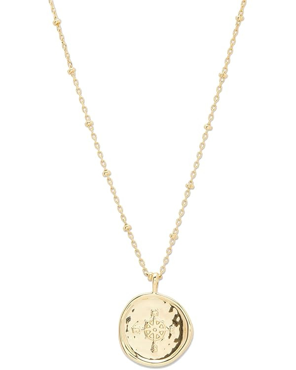 gorjana Women's Compass Coin Pendant Necklace, 18K Gold or Silver Plated Medallion, Adjustable 19... | Amazon (US)