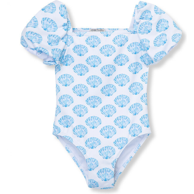 Sea Shell Swimsuit, Blue | Maisonette