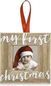 Amazon.com : Pearhead Baby’s First Christmas Wooden Picture Frame Ornament, First Christmas Orn... | Amazon (US)