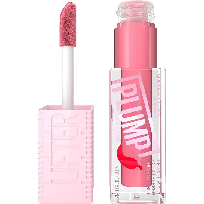 MAYBELLINE Lifter Gloss Lifter Plump, Plumping Lip Gloss with Chili Pepper and 5% Maxi-Lip, Blush... | Amazon (US)