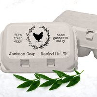 Custom Egg Cartons Stamp Personalized Carton Labels, Chicken Farmer Gift, Backyard Hobby Farm Coop, Fresh Eggs Stamper | Etsy (US)