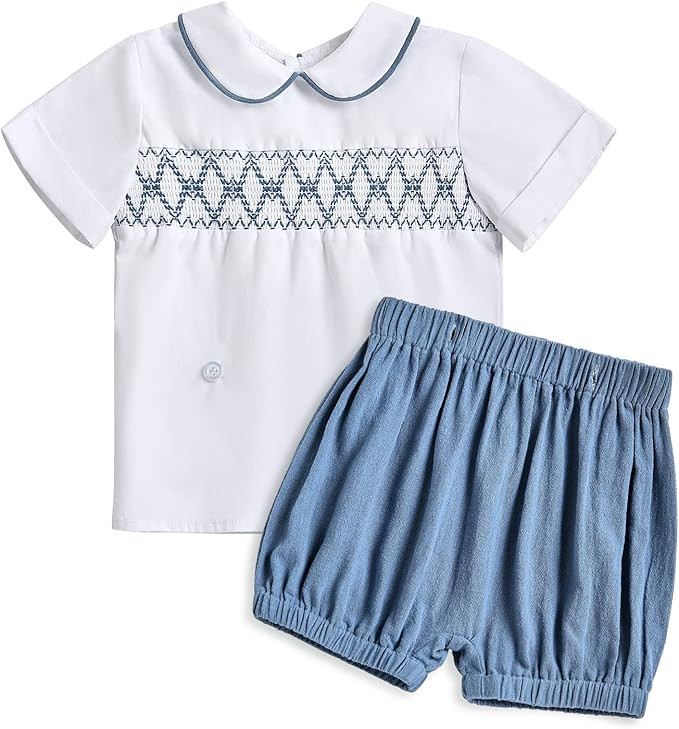 Booulfi Baby Boy Toddler Summer Clothes Wedding Birthday Outfits Suit for Boys T-Shirt and Shorts... | Amazon (US)