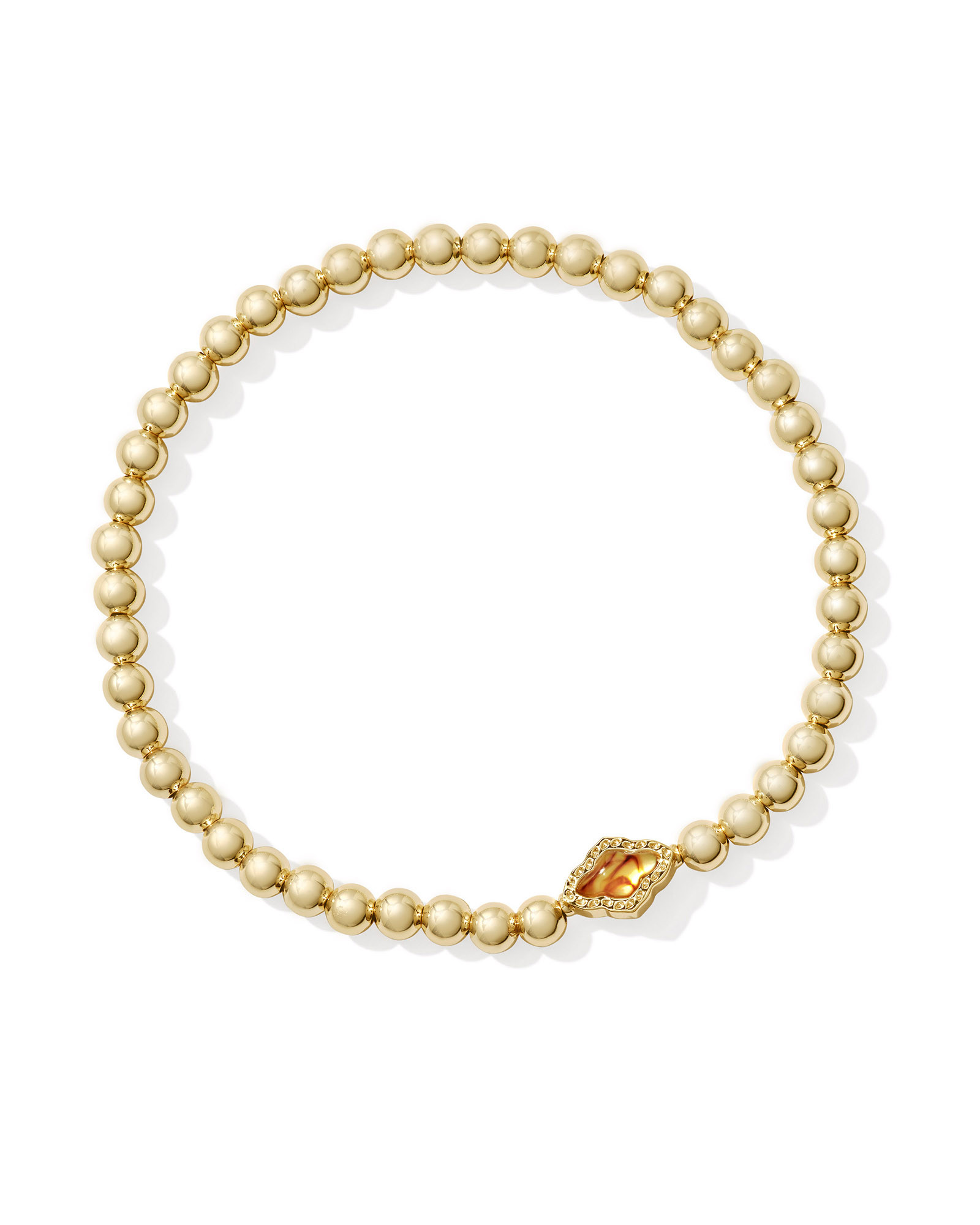 Abbie Gold Beaded Stretch Bracelet in Marbled Amber Illusion | Kendra Scott | Kendra Scott