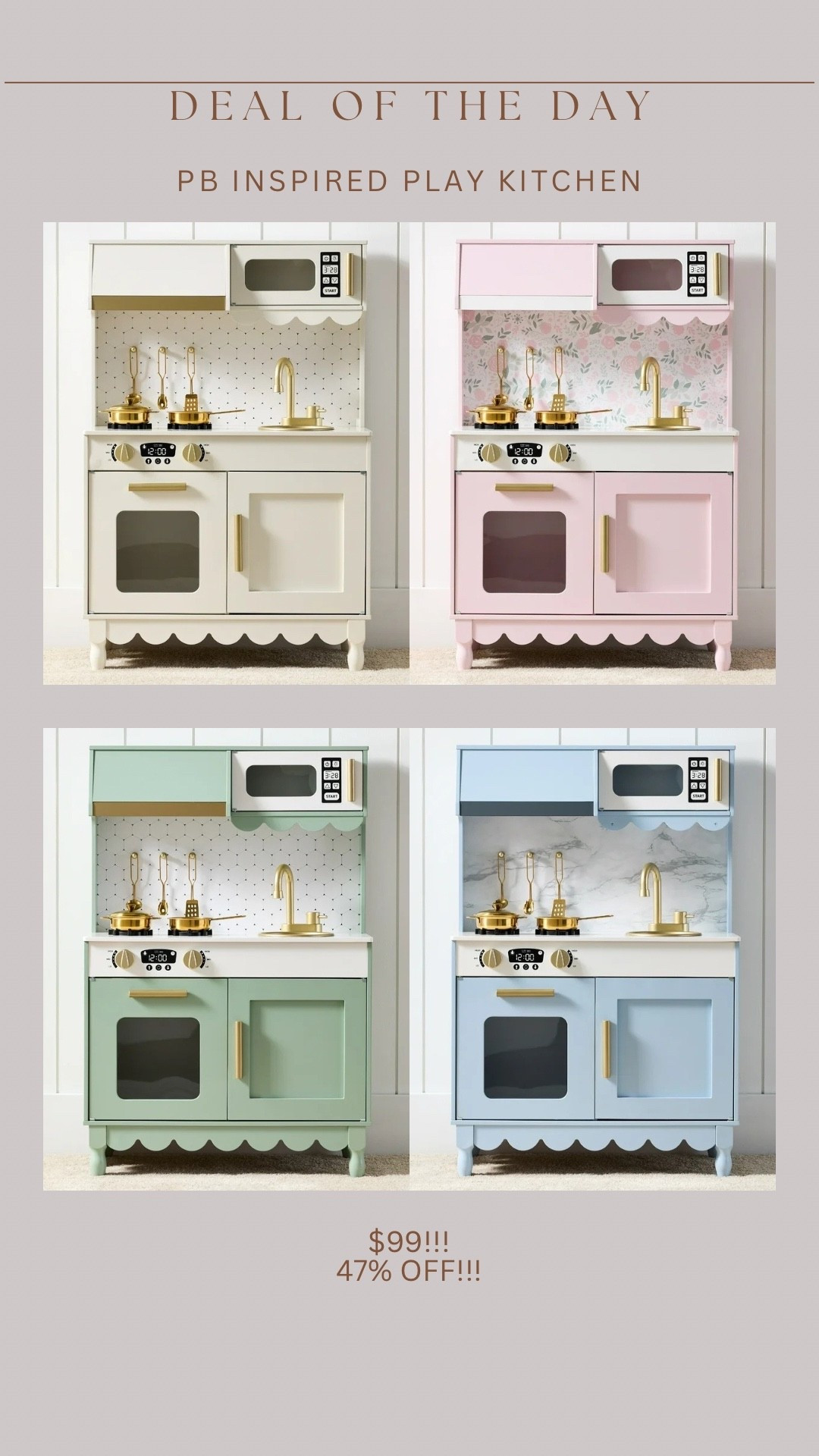 Kids gift idea 🥹🥹 cutest PB inspired play kitchen is on major sale! 

#LTKGiftGuide #LTKFamily #LTKKids