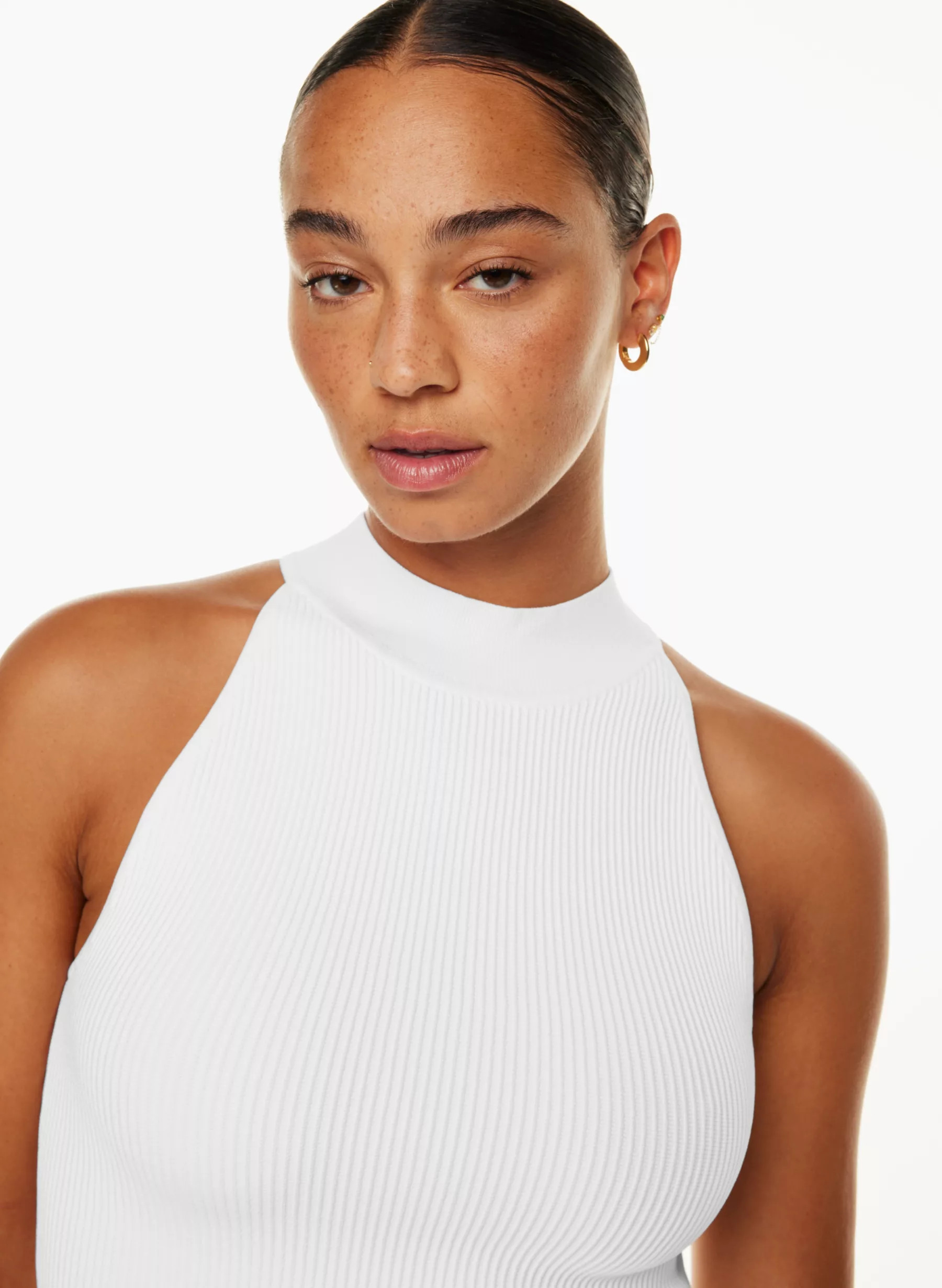 SCULPT KNIT MOCKNECK HALTER TOP | Aritzia