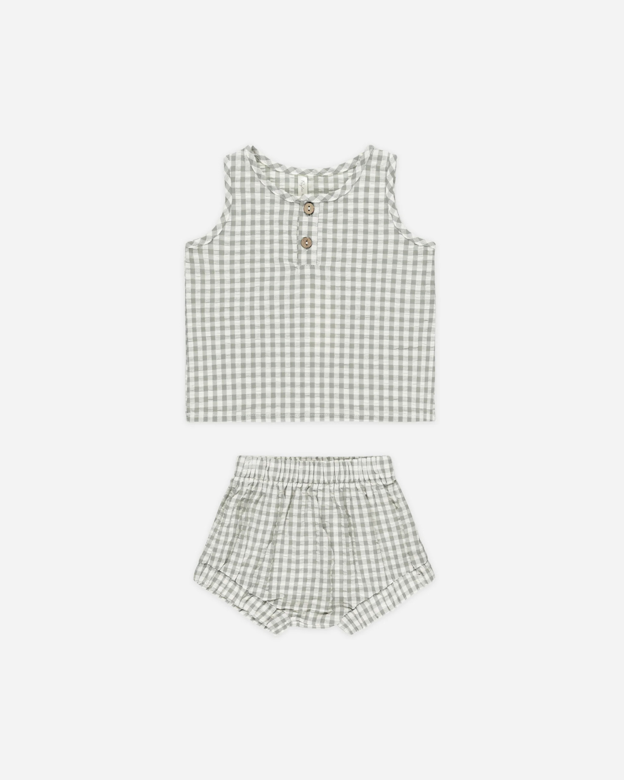 Baby Tank Set || Eucalyptus Gingham | Rylee + Cru