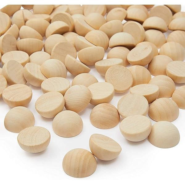 Unfinished Split Wooden Balls, Half Cut Wood for Crafts, Kids DIY Projects (2 in, 16 Pack) | Amazon (US)